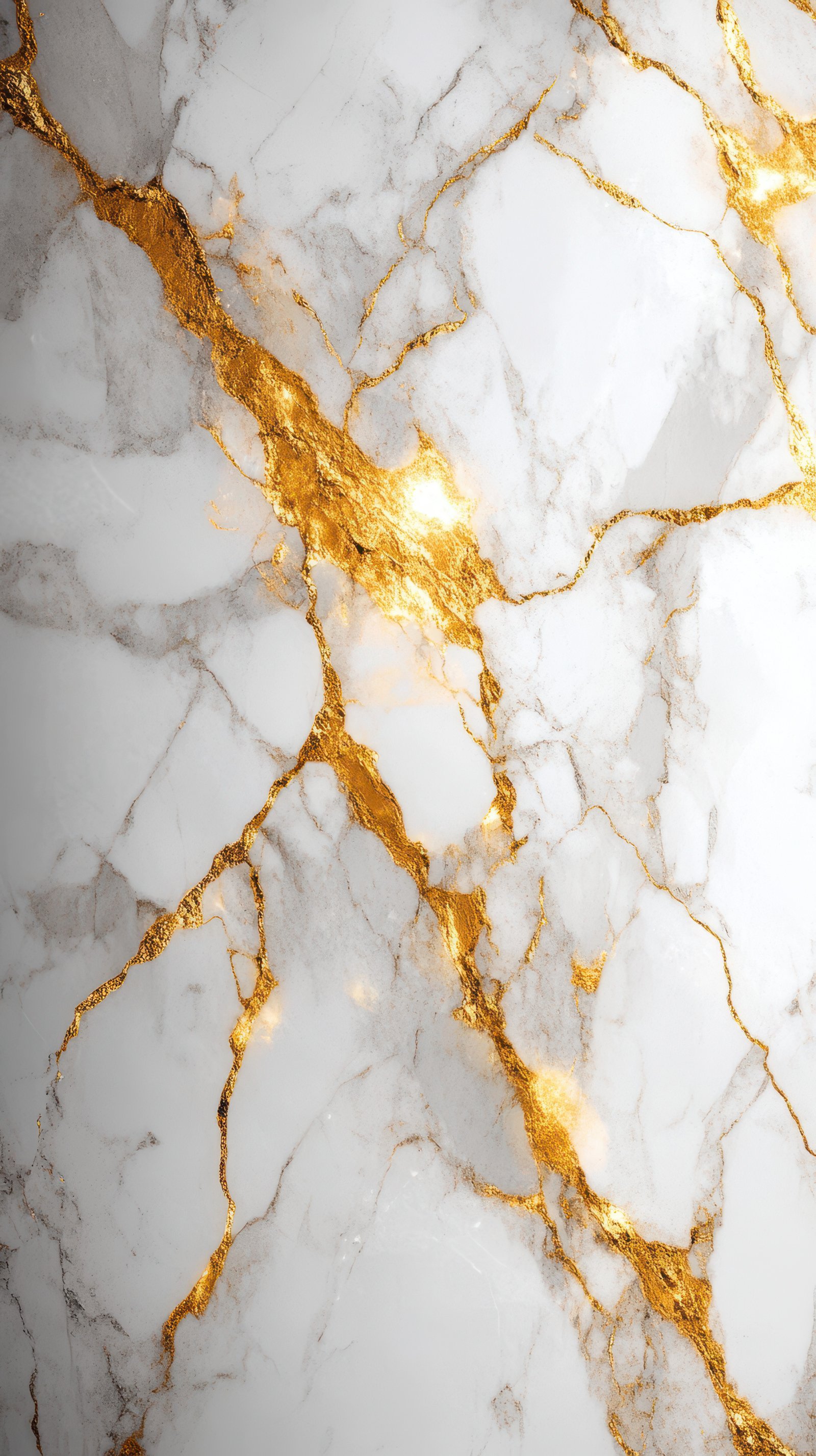 Elegant marble surface with striking gold veins gleaming under soft lighting in a refined setting